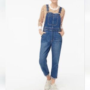 J. Crew Classic Overalls in All Day Stretch Blue Denim Casual AW399 Women's L